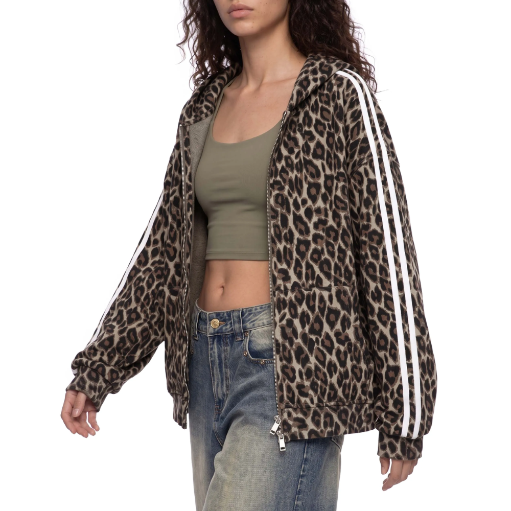 Wild in My Own Way Leopard Full Zip Hoodie