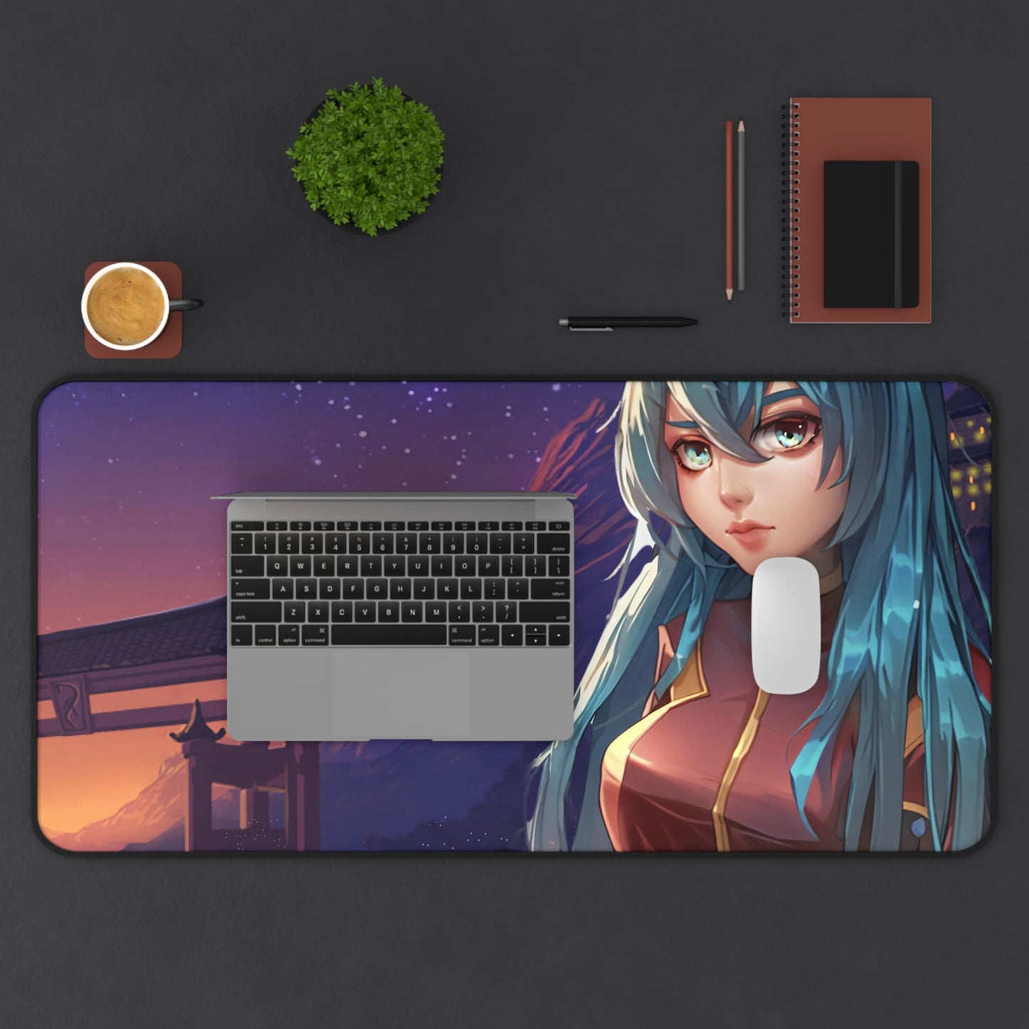 Anime Girl in Space Suit Large Computer Mouse Pad