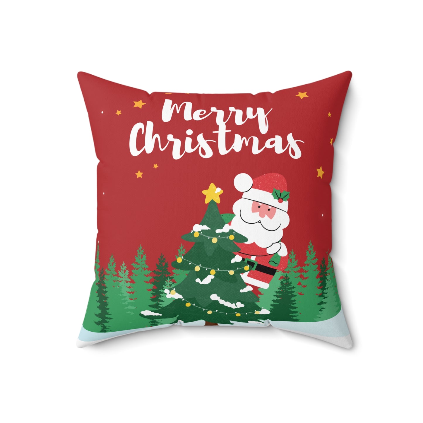 Merry Christmas Santa Claus Faux Suede Cushion