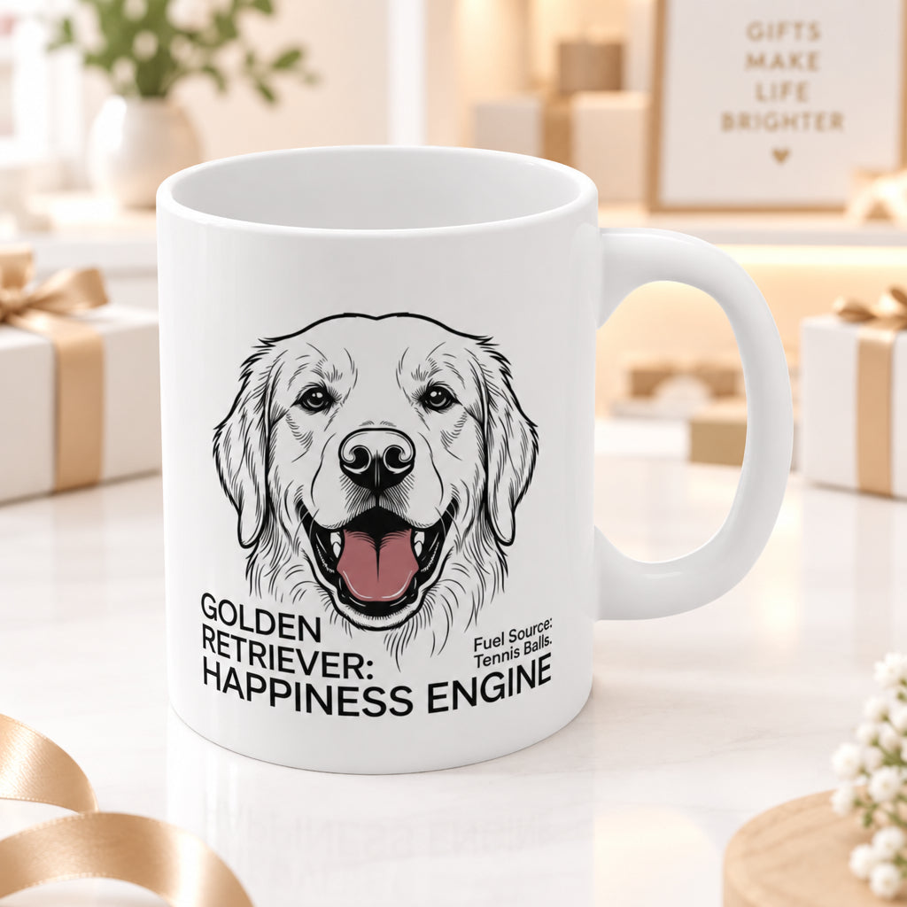 The Golden Retriever Happiness Engine Mug