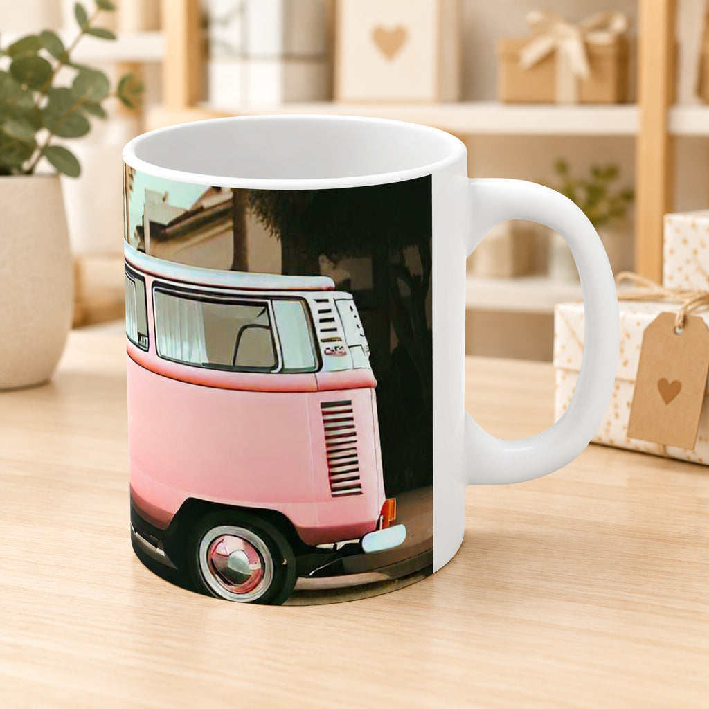 Retro Pink Van Coffee Tea Mug
