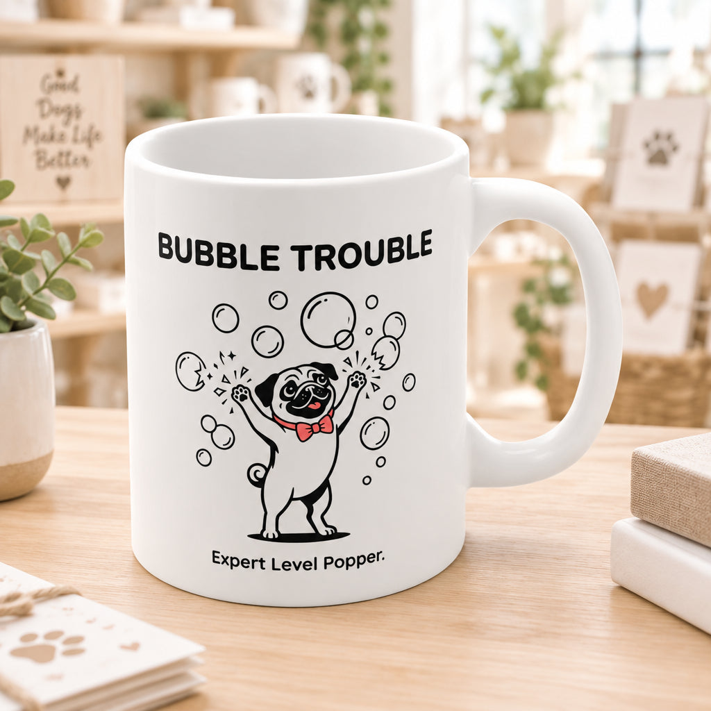 The Bubble Pop Master Dog Mug