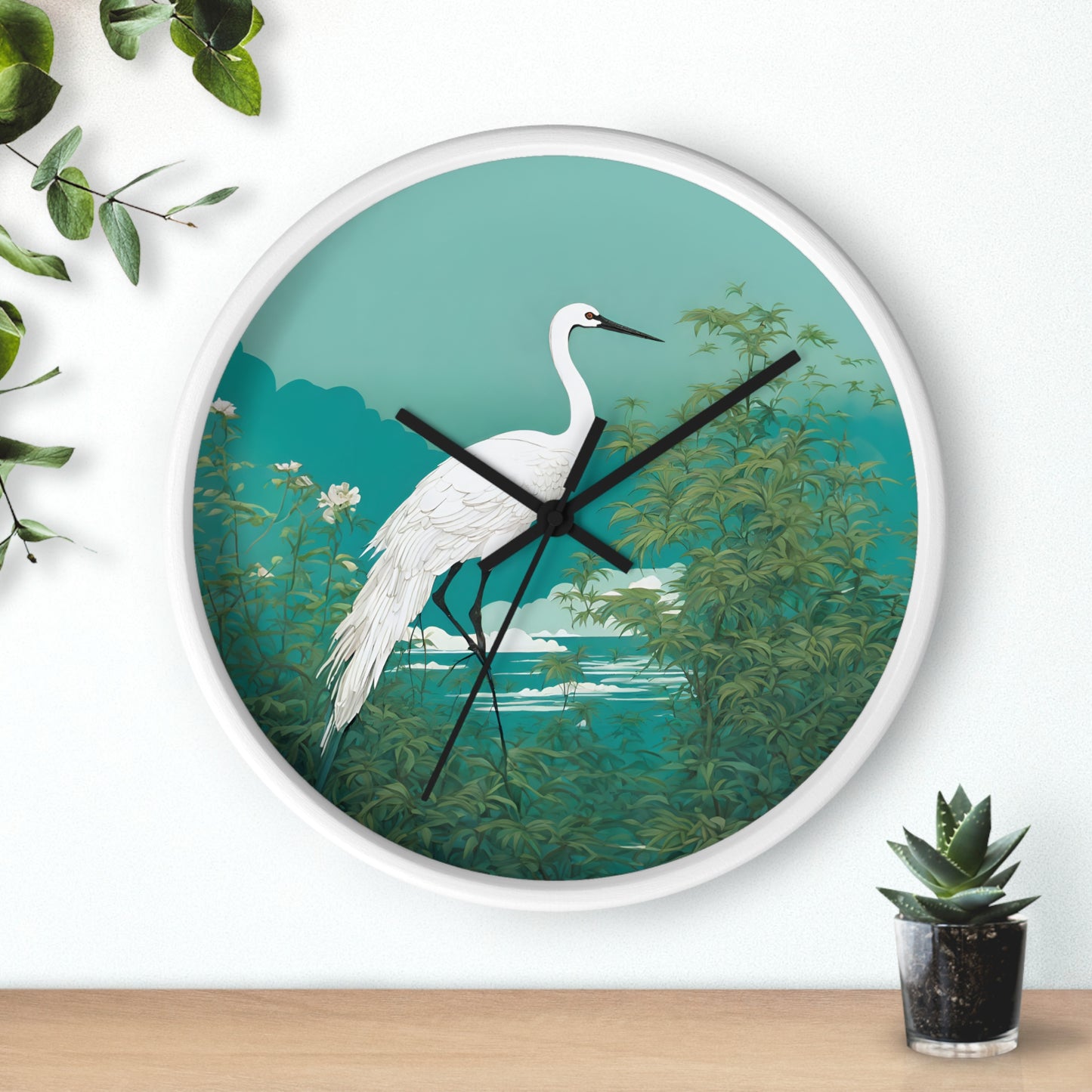 Japanese Crane Art Wall clock
