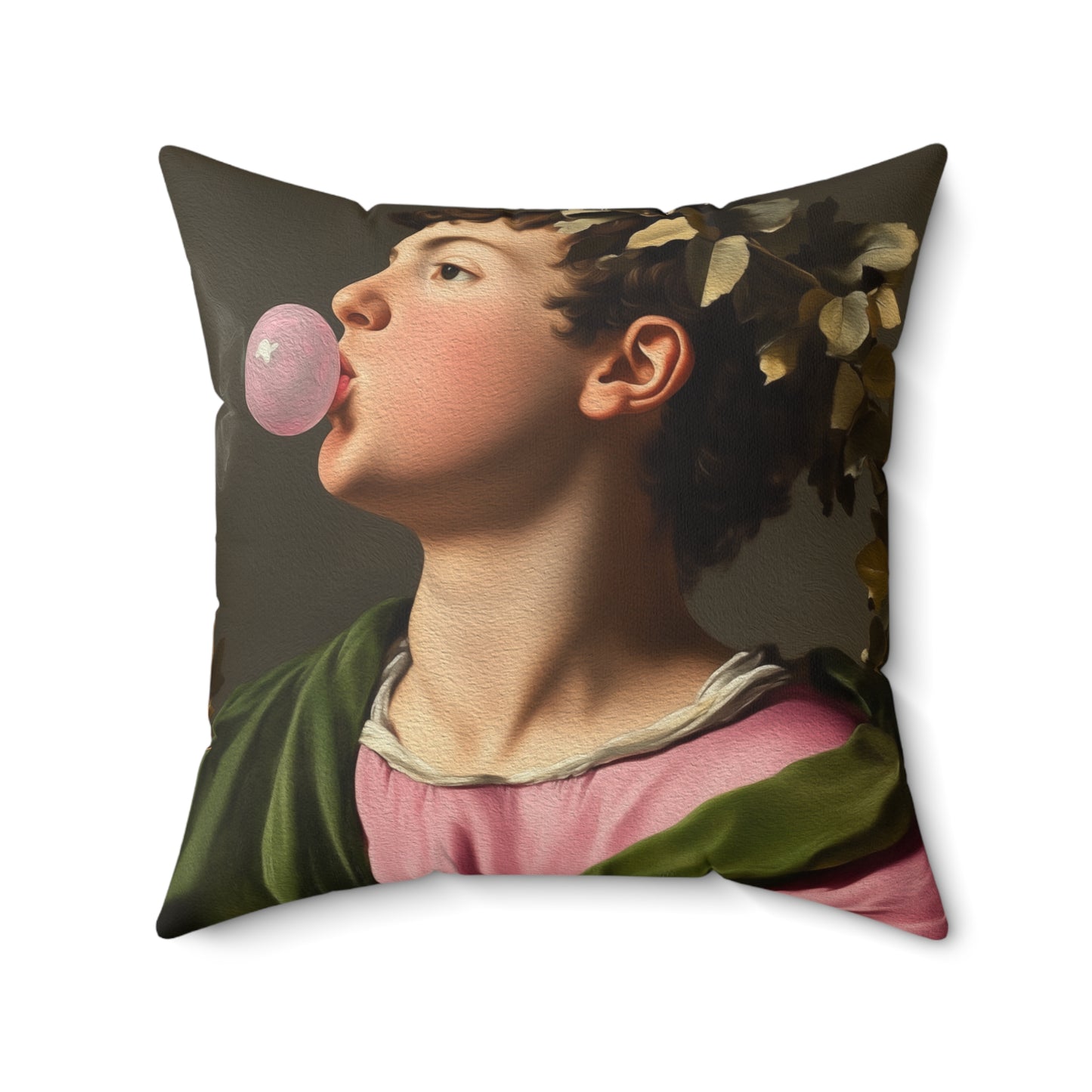 Bubblegum Baron Quirky Faux Suede Cushion