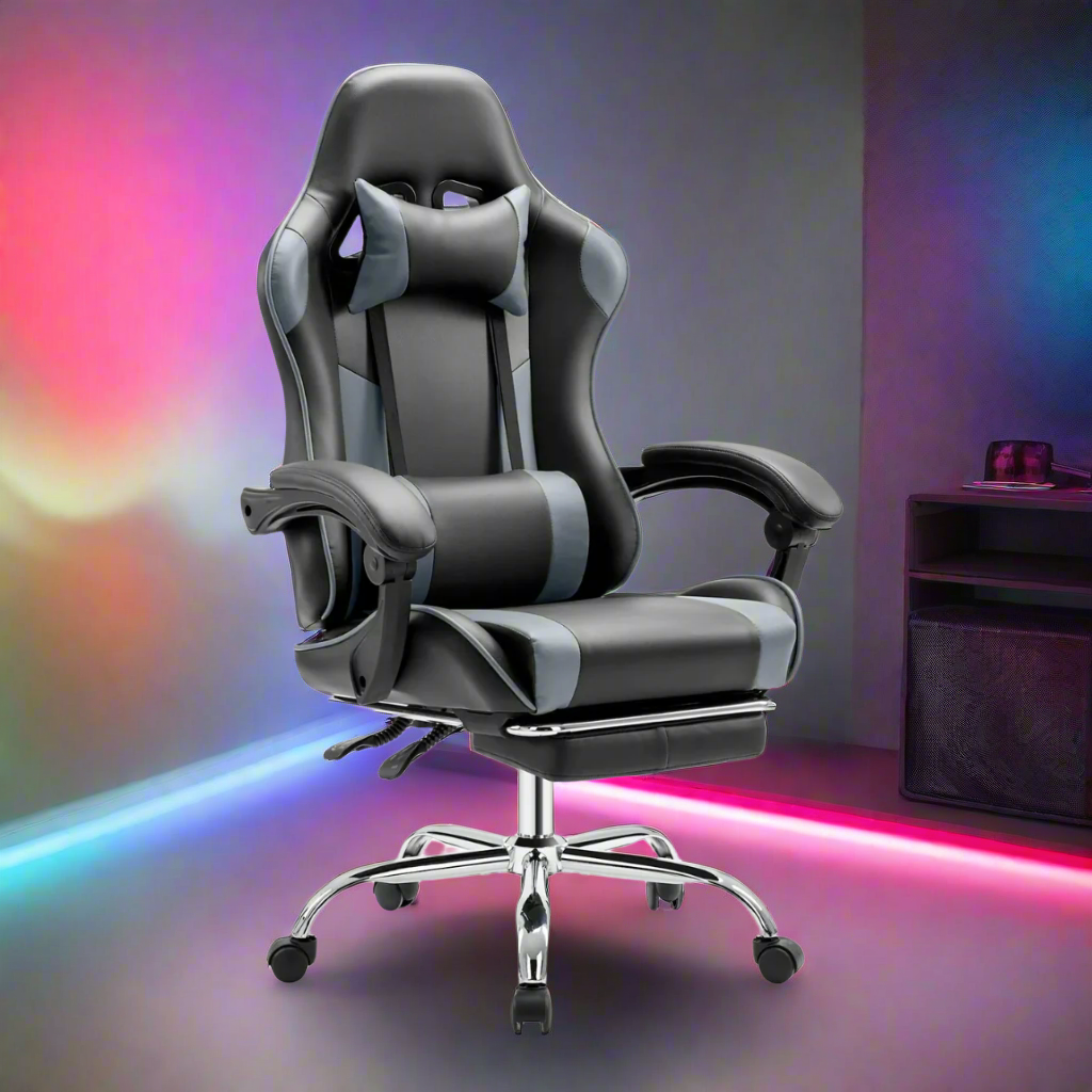 Ergonomic X2 Gaming Chair with Lumbar Support & Foot Rest