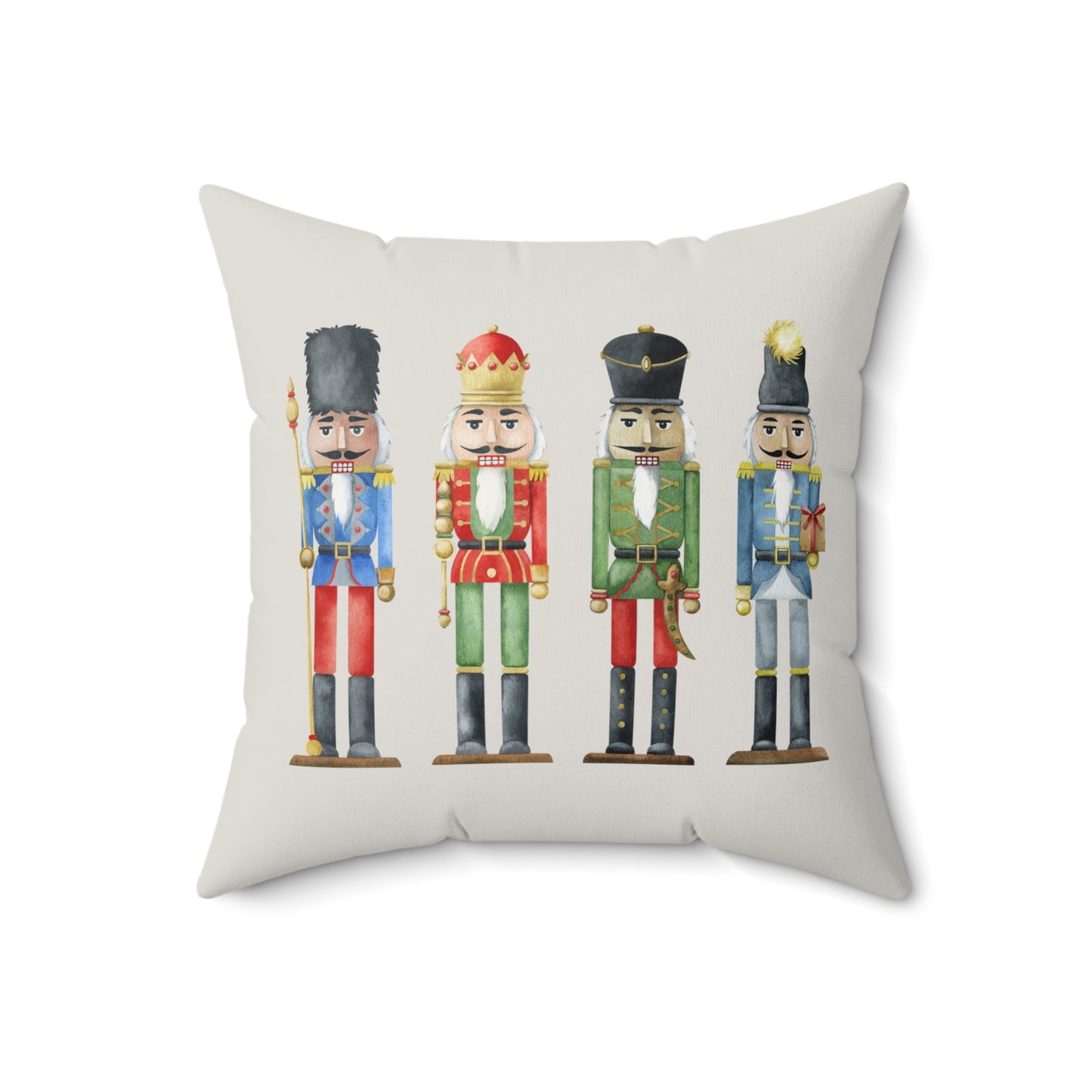 Holiday Nutcracker Toy Soldiers Faux Suede Cushion