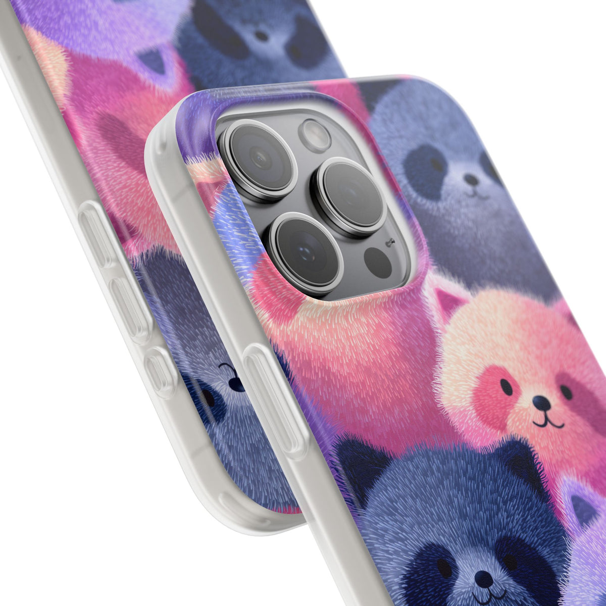 Fluffy Raccoon Cartoon Flexi Cases – Fun and Playful iPhone Case