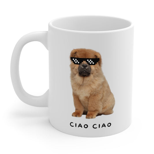 Chow Chow in Pixel Sunglasses Mug