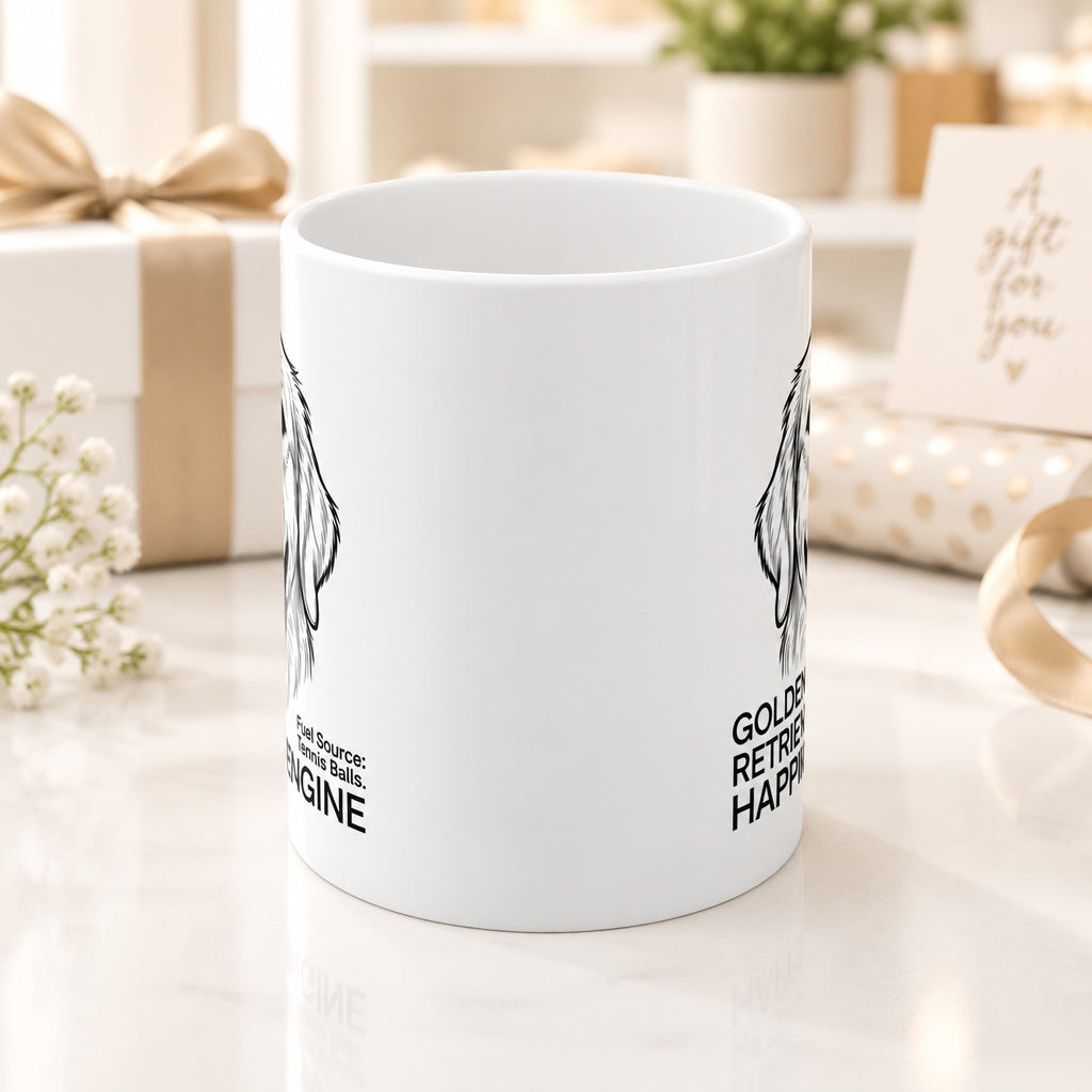 The Golden Retriever Happiness Engine Mug