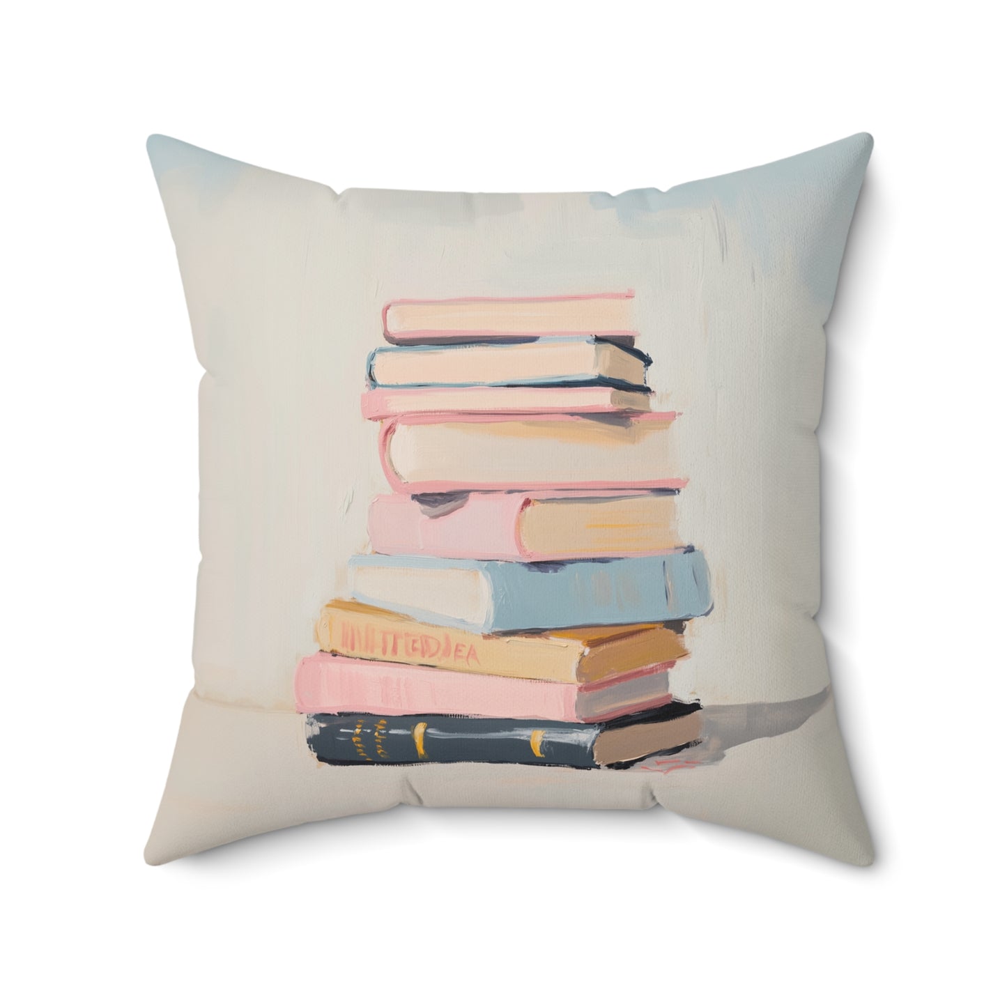 Books in Oil Faux Suede Cushion