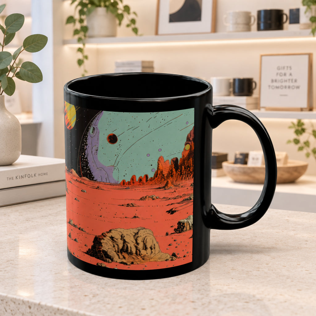 Retro Cat in Space Coffee Tea Mug
