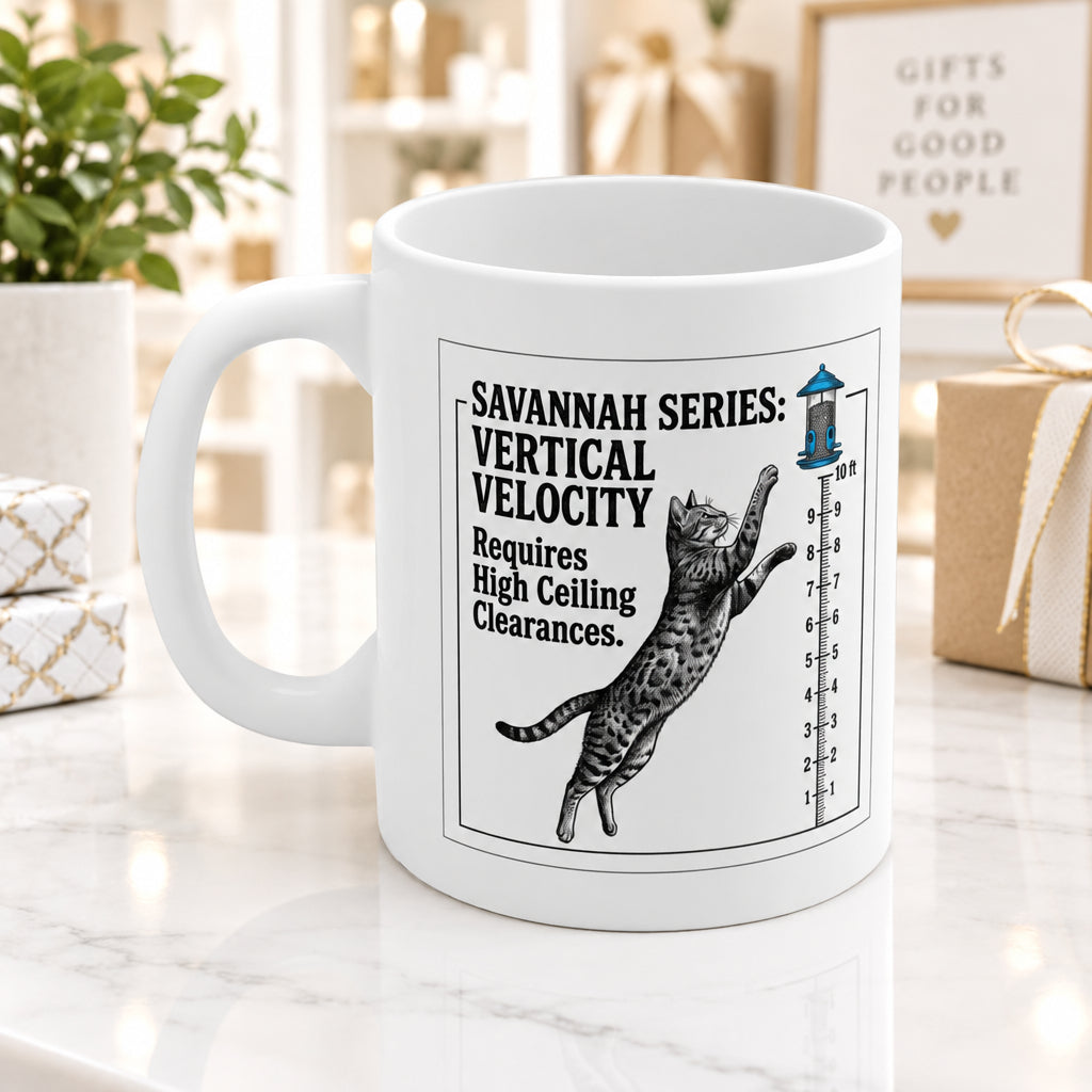 The Savannah Feline Vertical Velocity Chart Mug