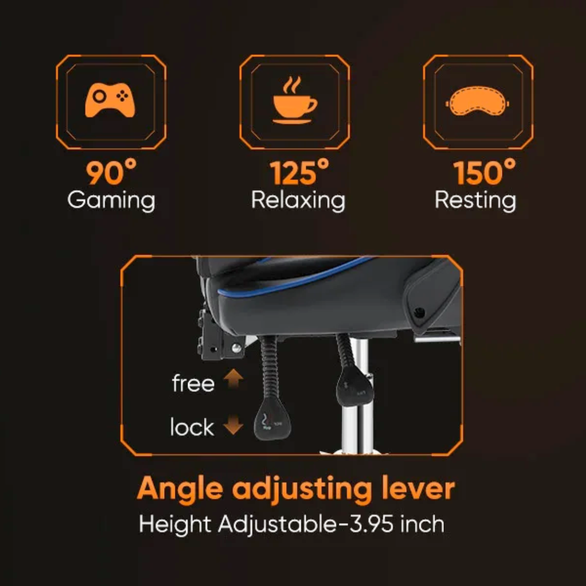 Ergonomic X2 Gaming Chair with Lumbar Support & Foot Rest