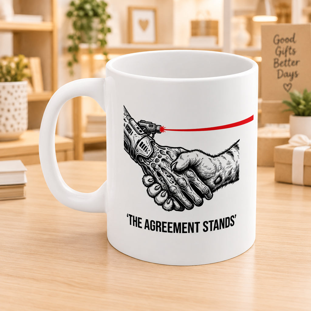 The Alien & Feline Handshake Mug