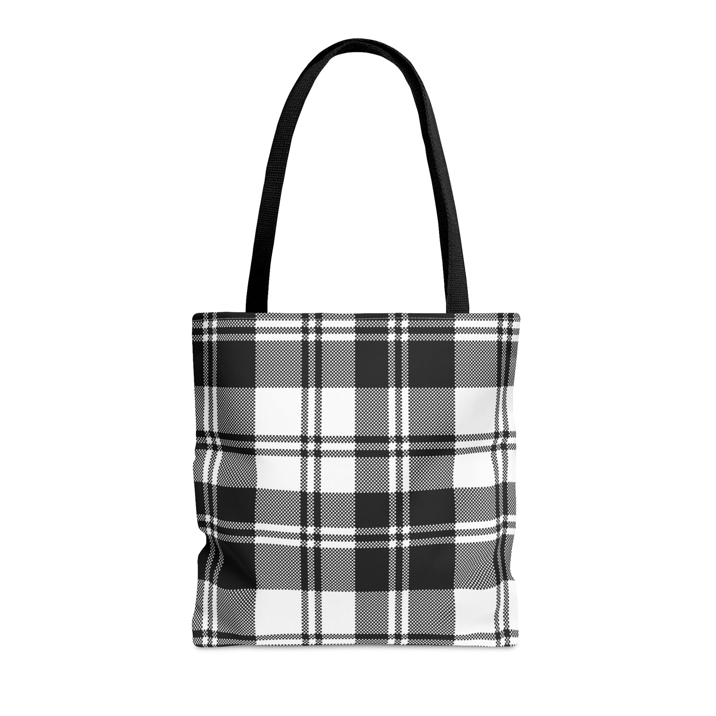 Black Checkered Plaid Tote Bag