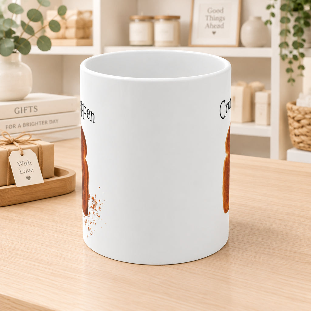 Crumbs Happen Toast Dog Mug - Cute Funny Coffee Cup, Gift for Dog Lovers