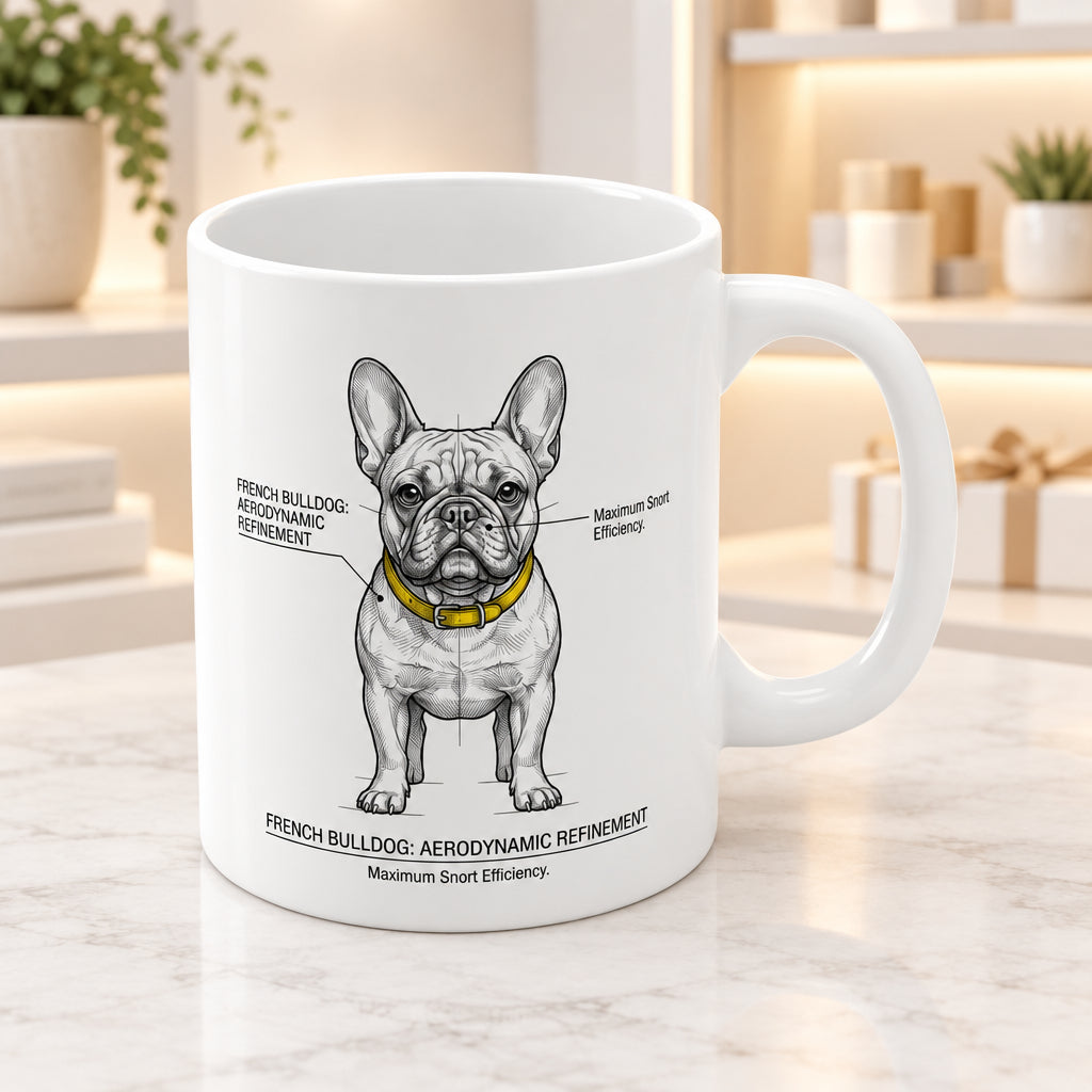 The French Bulldog Aerodynamic Blueprint Mug