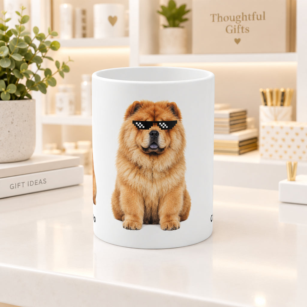 Chow Chow in Pixel Sunglasses Mug