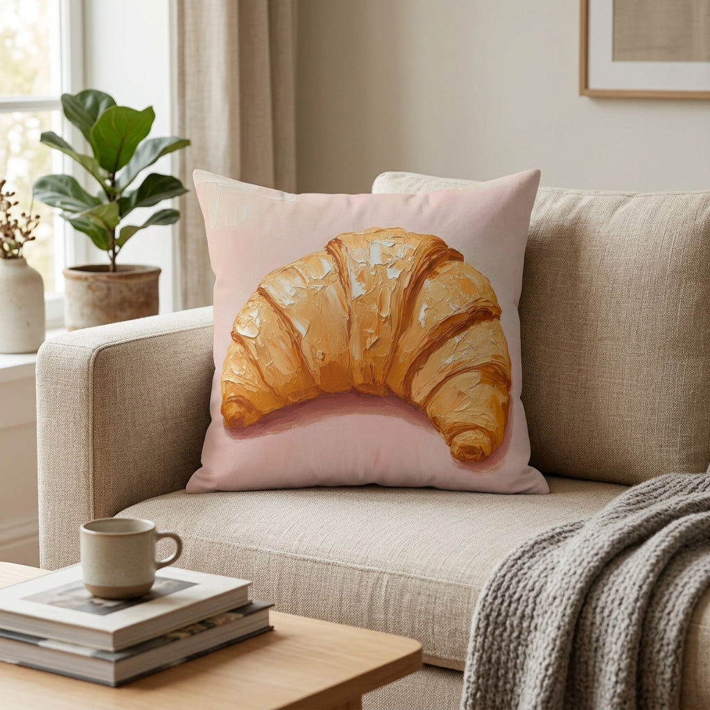 Morning Delight Croissant Faux Suede Cushion