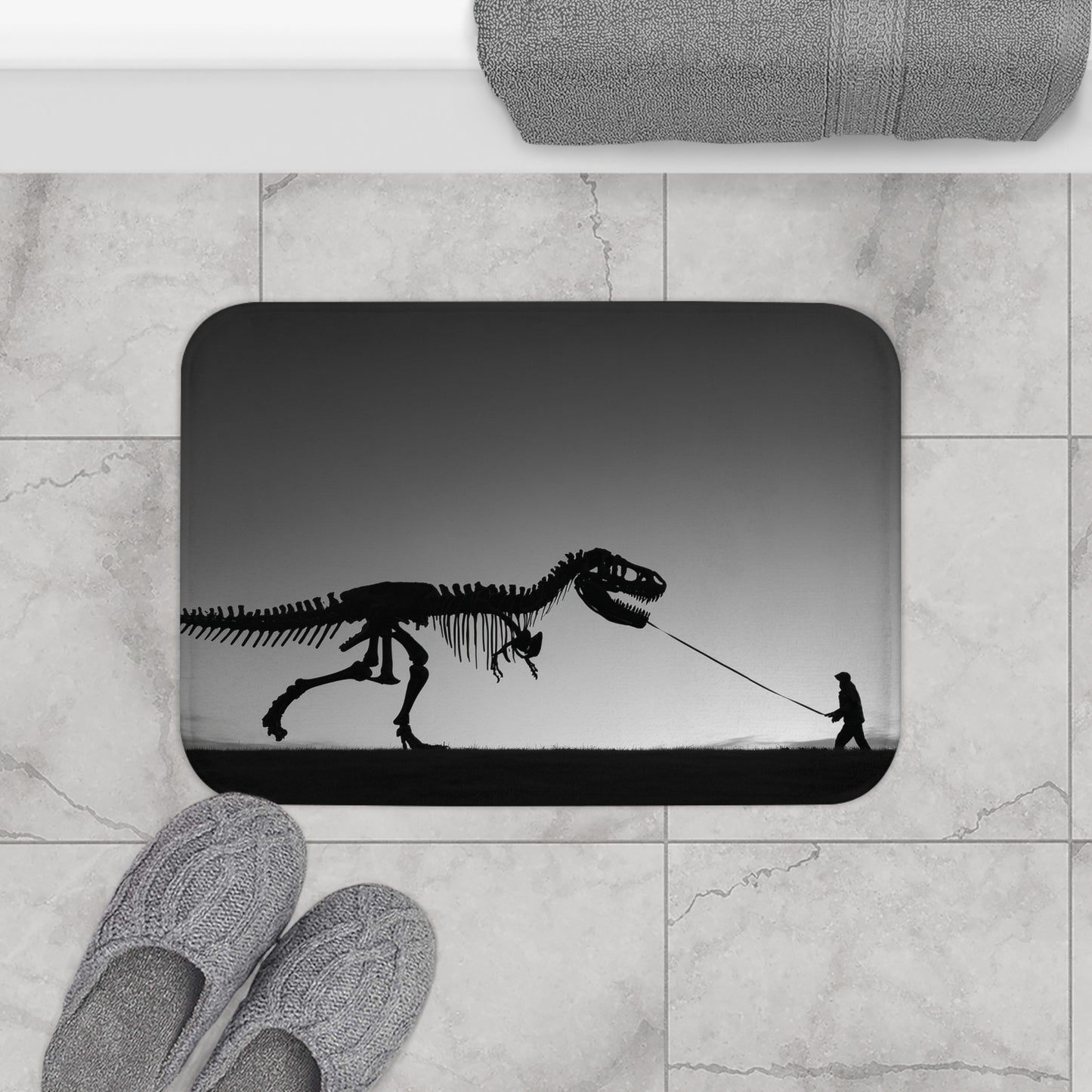 Leash the Beast Dinosaur Bath Mat