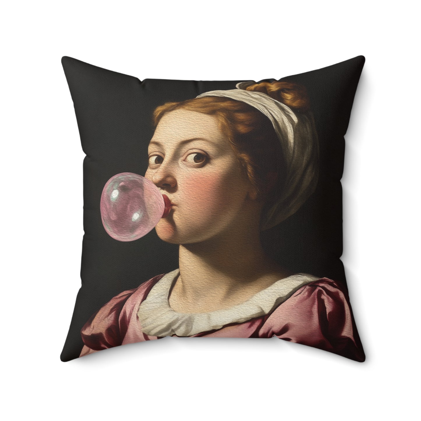Bubblegum Renaissance Quirky Faux Suede Cushion
