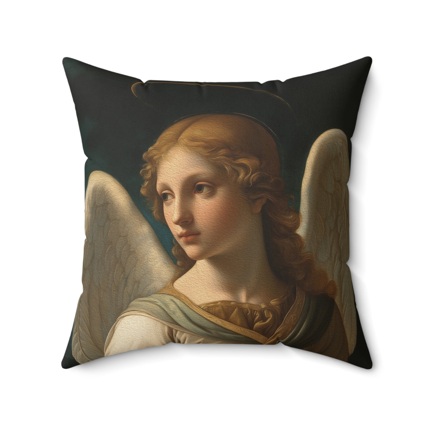 Renaissance Angel with Halo Quirky Faux Suede Cushion