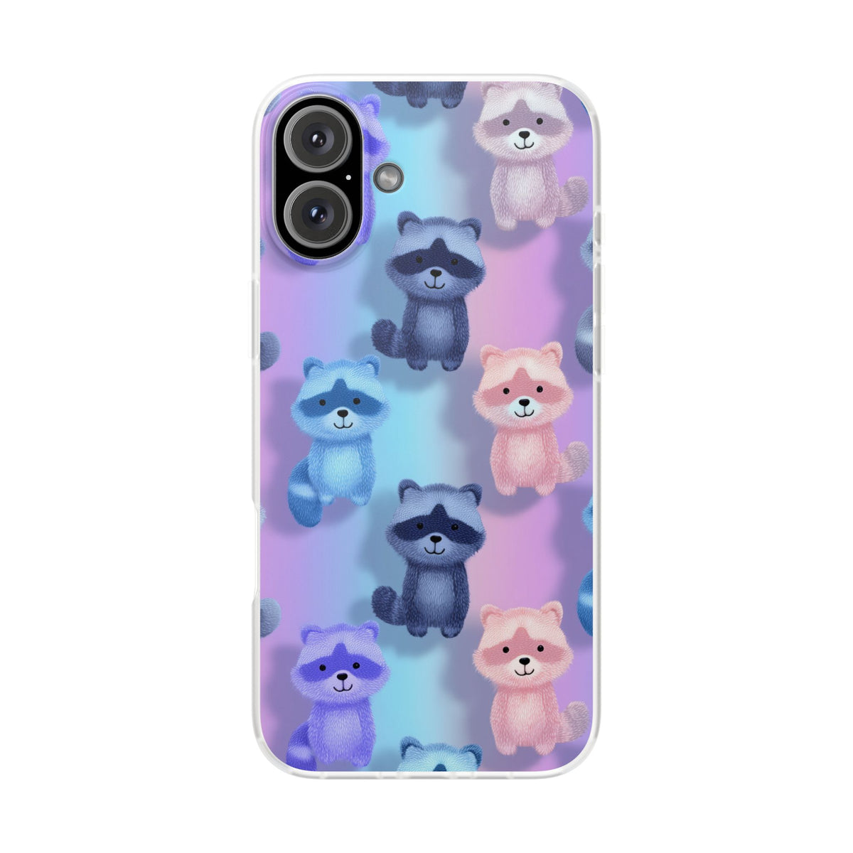 Colorful Raccoon Cartoon Flexi Cases iPhone Case