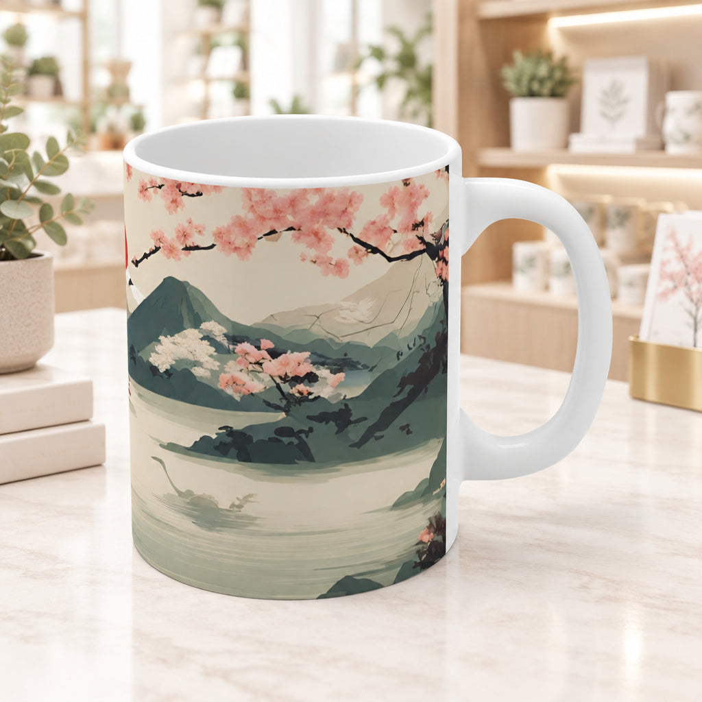 Vintage Japanese Cherry Blossom Art Mug
