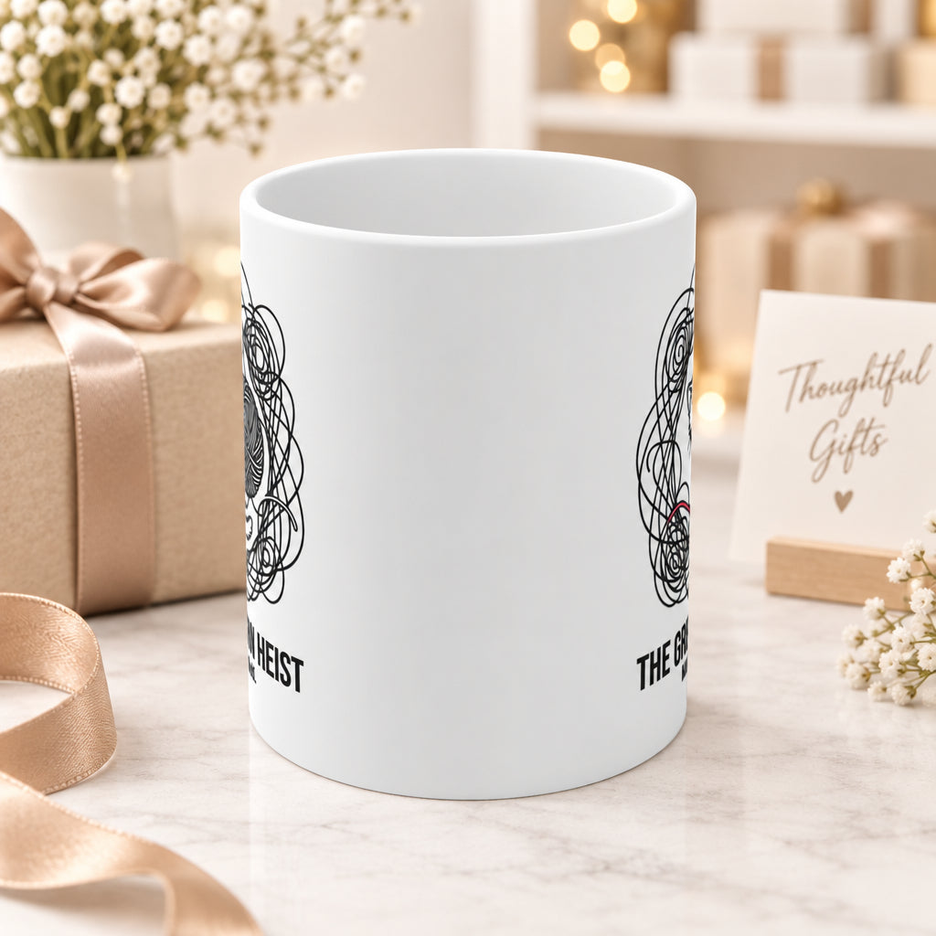 The Great Yarn Ball Heist Cat Mug