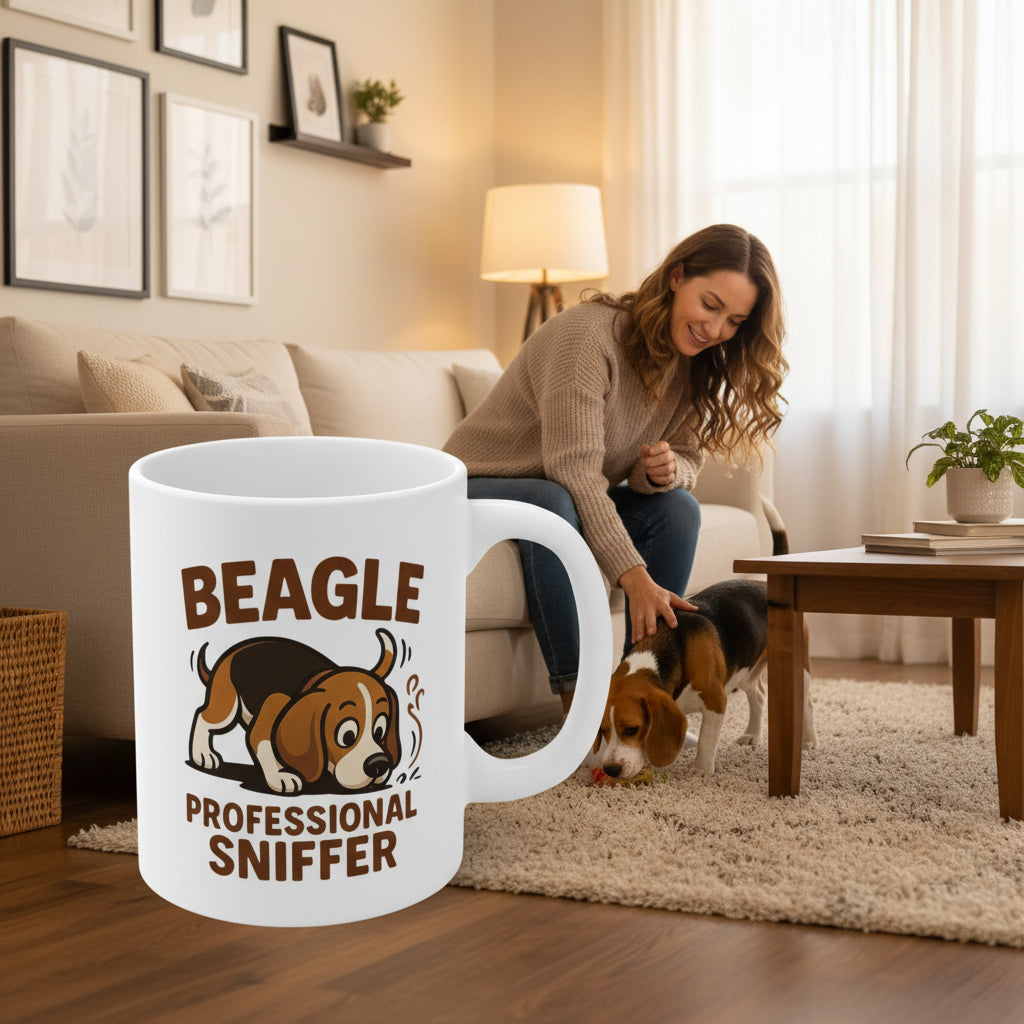 coffee mug with Beagle dog theme