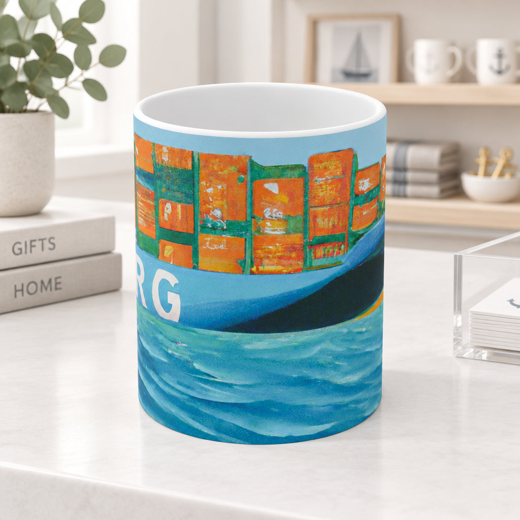 Cargo Ship Art Mug