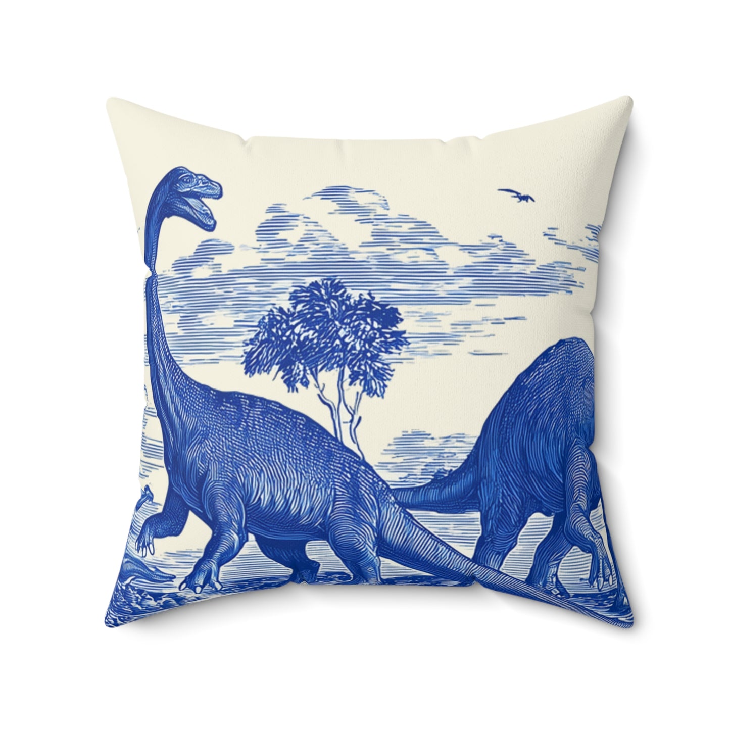 Roam with the Giants Dinosaur Faux Suede Cushion