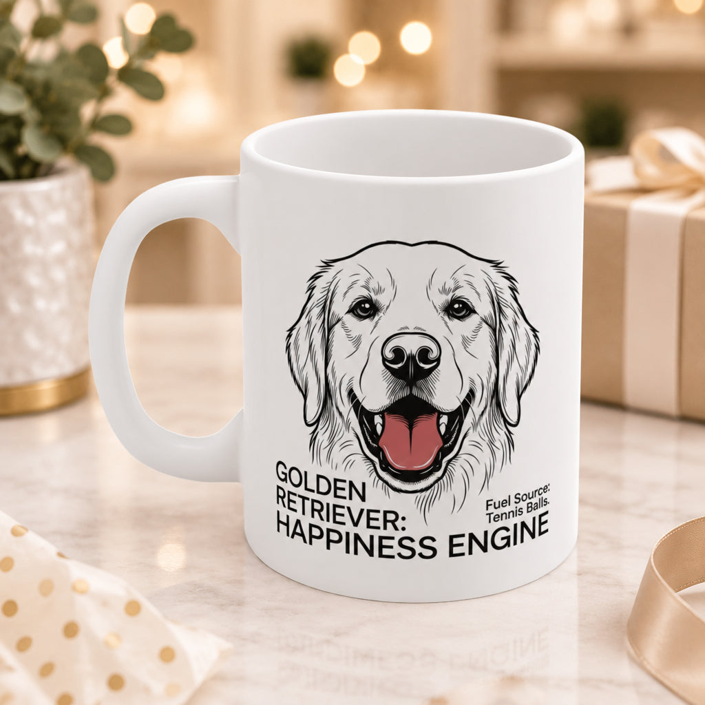 The Golden Retriever Happiness Engine Mug