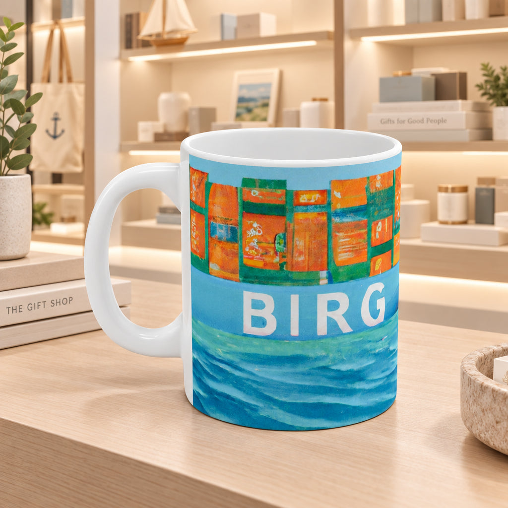 Cargo Ship Art Mug