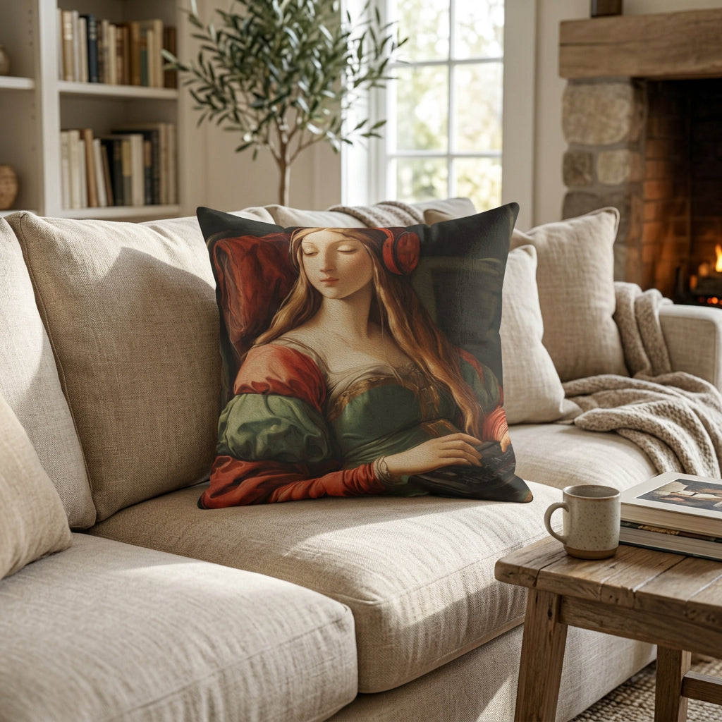 Renaissance Gamer Quirky Faux Suede Cushion
