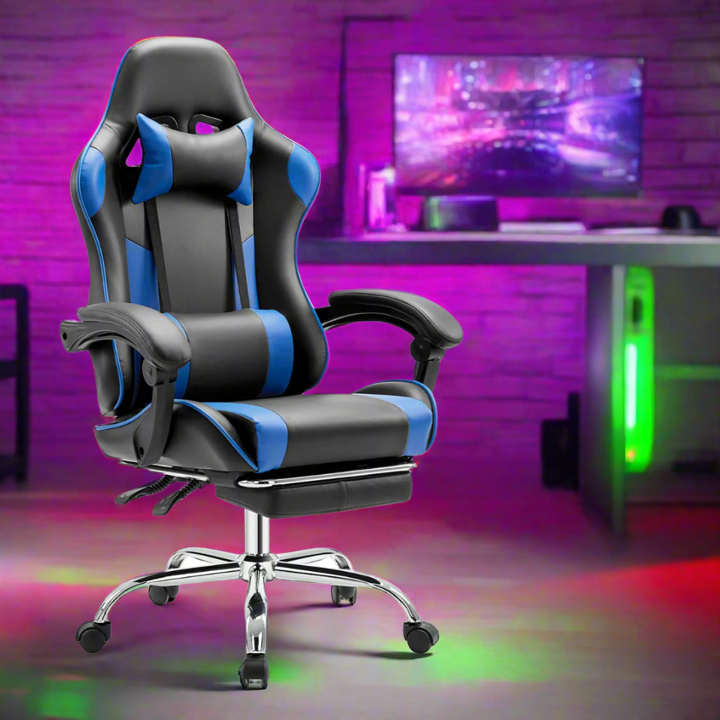 Ergonomic X2 Gaming Chair with Lumbar Support & Foot Rest