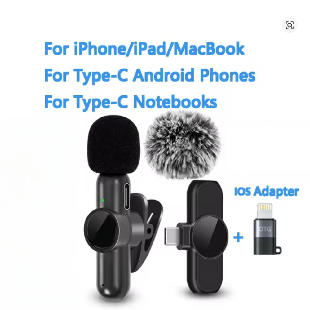 Buy 1 Set, Get 2 Set Free : Mini Wireless Recording Microphone with Clip 2 Mics Set