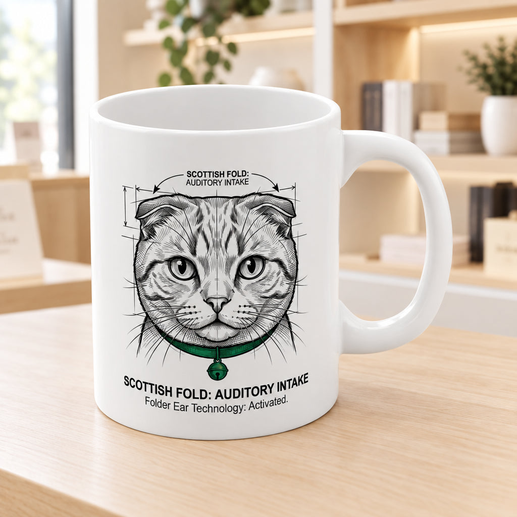 The Scottish Fold Auditory Intake Blueprint Mug