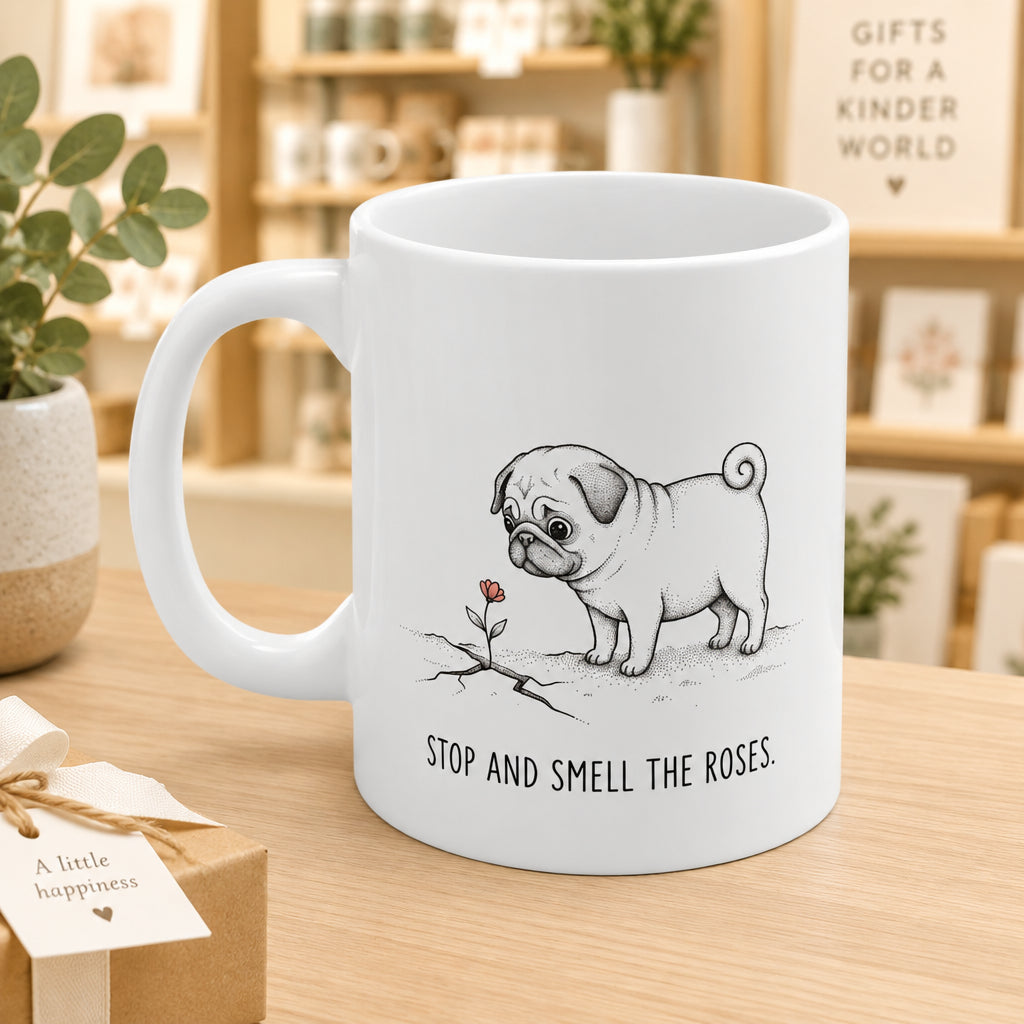 The Pondering Pug & The Tiny Flower Mug