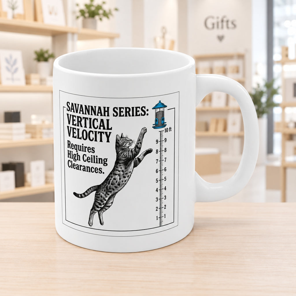 The Savannah Feline Vertical Velocity Chart Mug