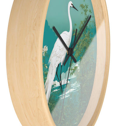 Japanese Crane Art Wall clock