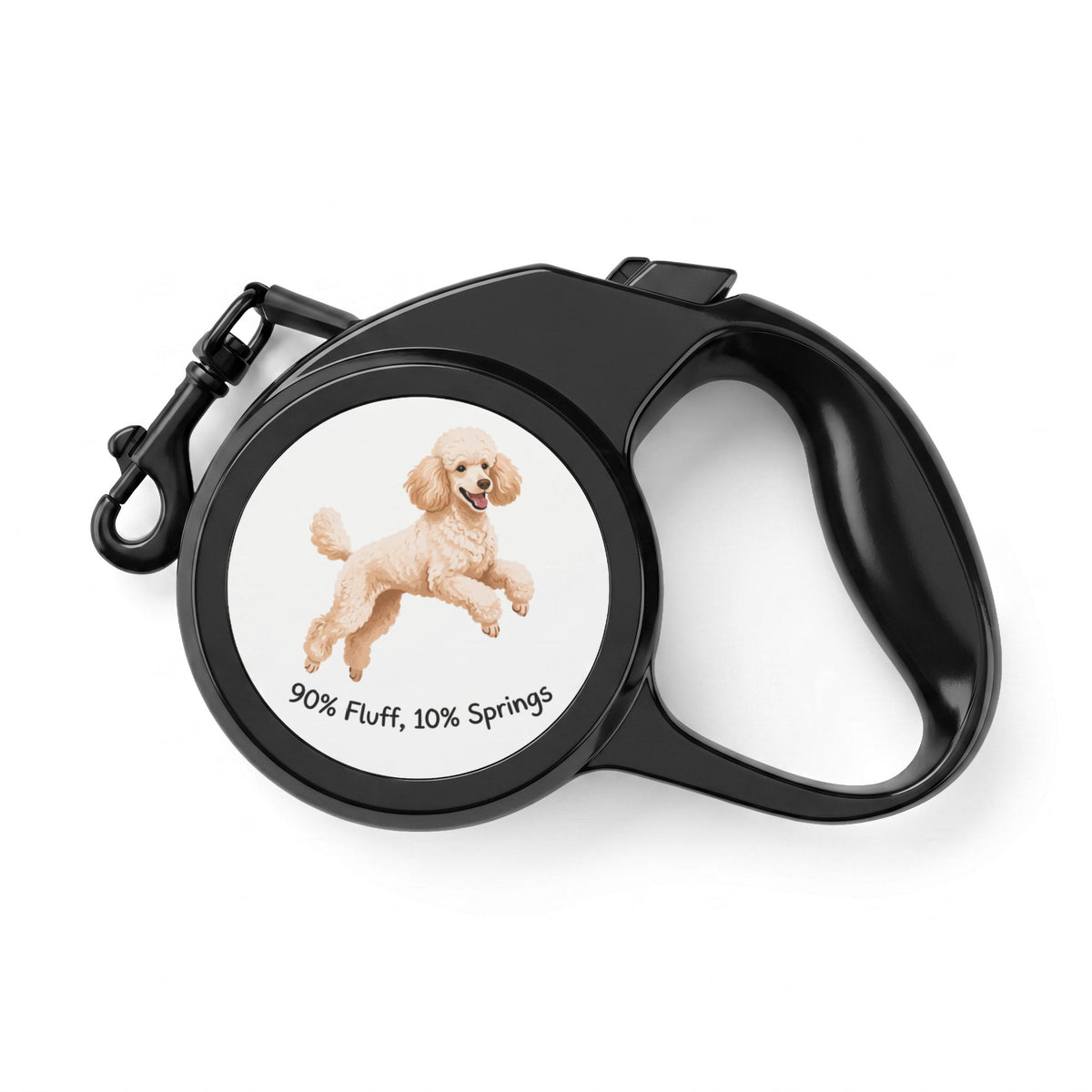 Retractable Dog Leash — Cute Poodle Design ("90% Fluff, 10% Spring")