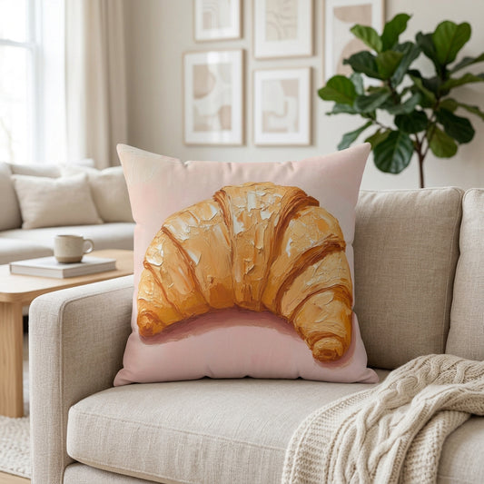 Morning Delight Croissant Faux Suede Cushion