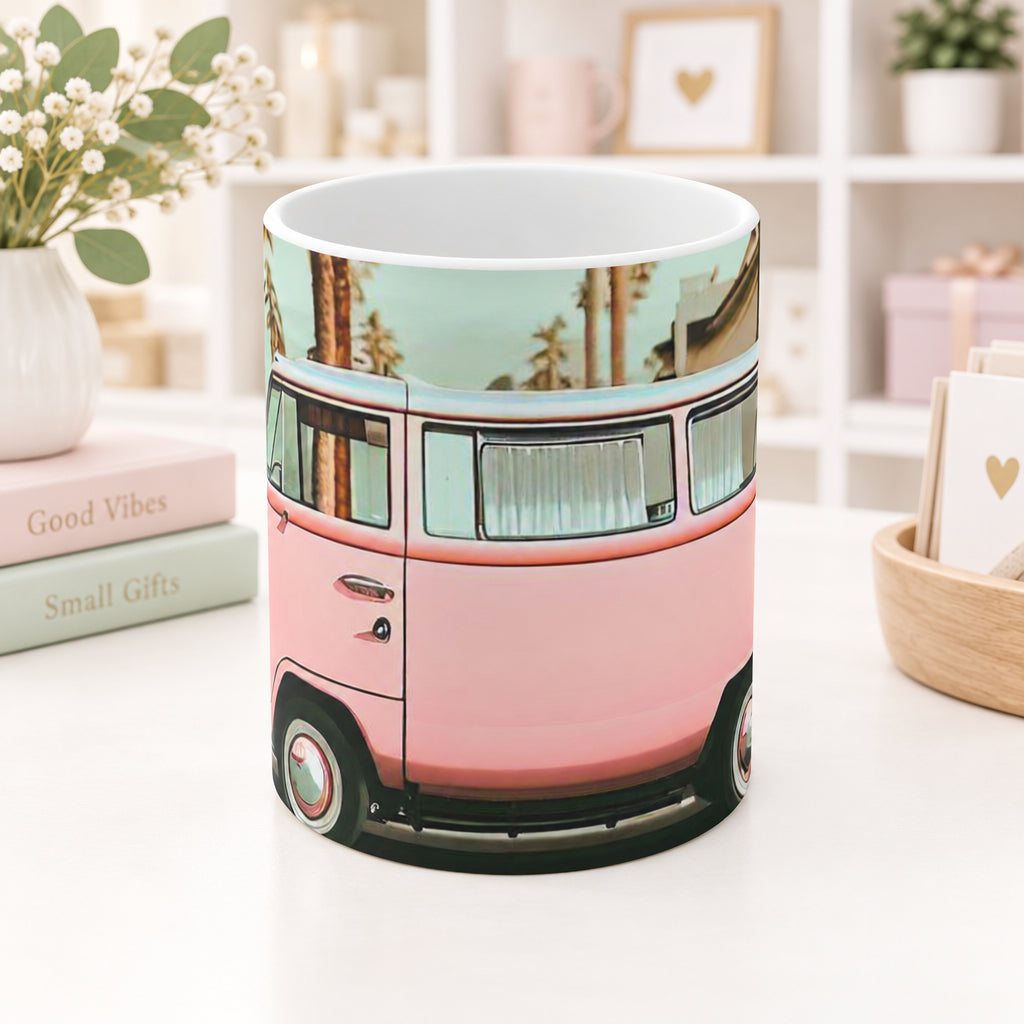 Retro Pink Van Coffee Tea Mug