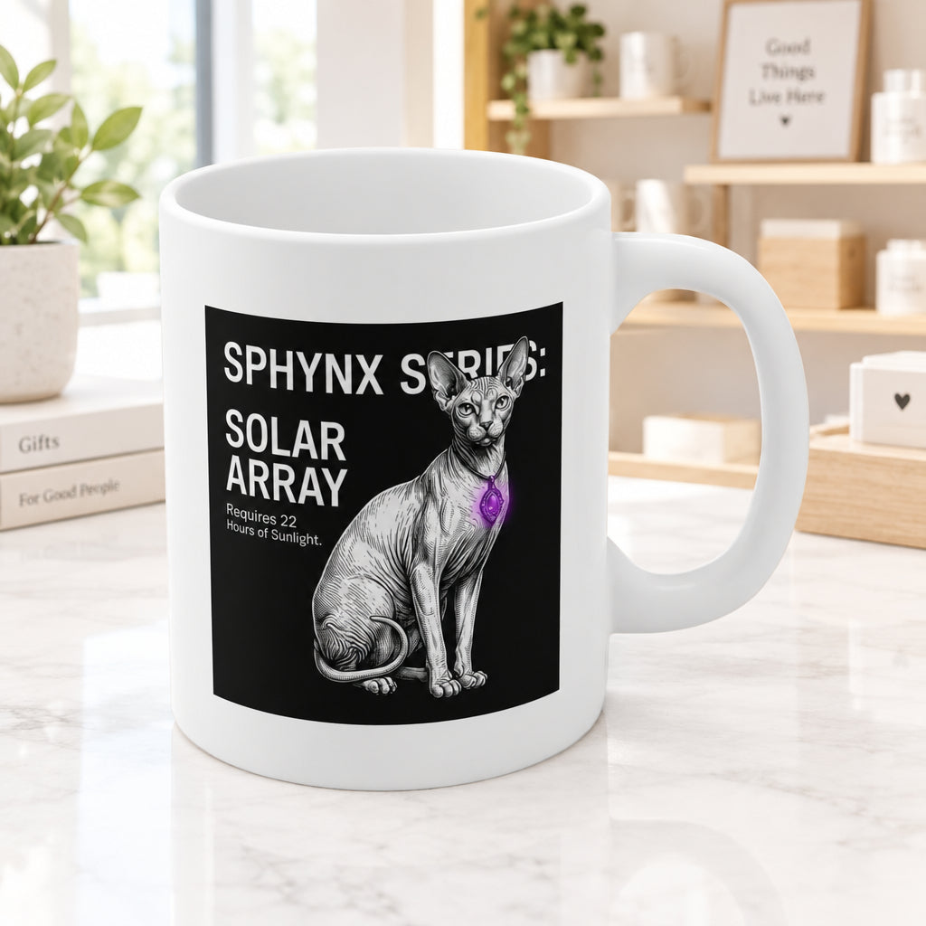 The Sphynx Cat Solar Array Blueprint Mug