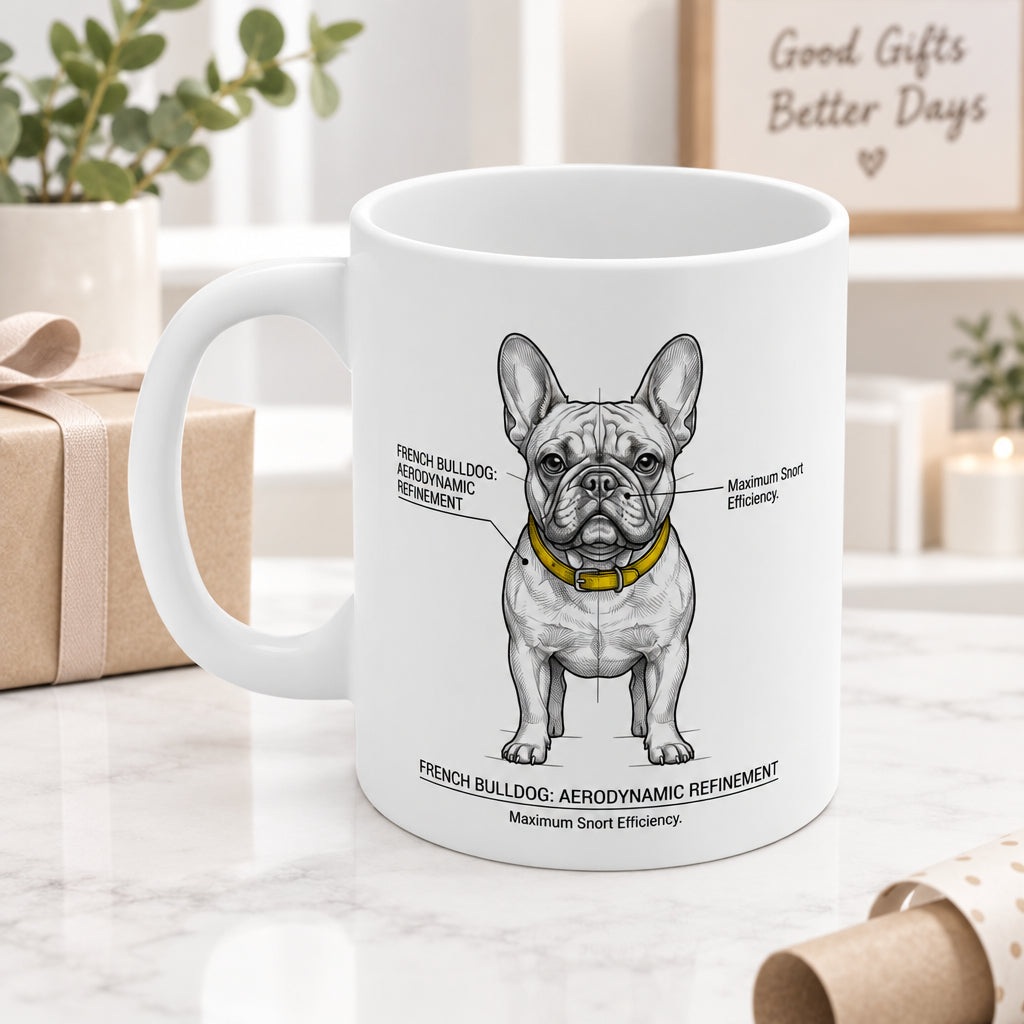 The French Bulldog Aerodynamic Blueprint Mug