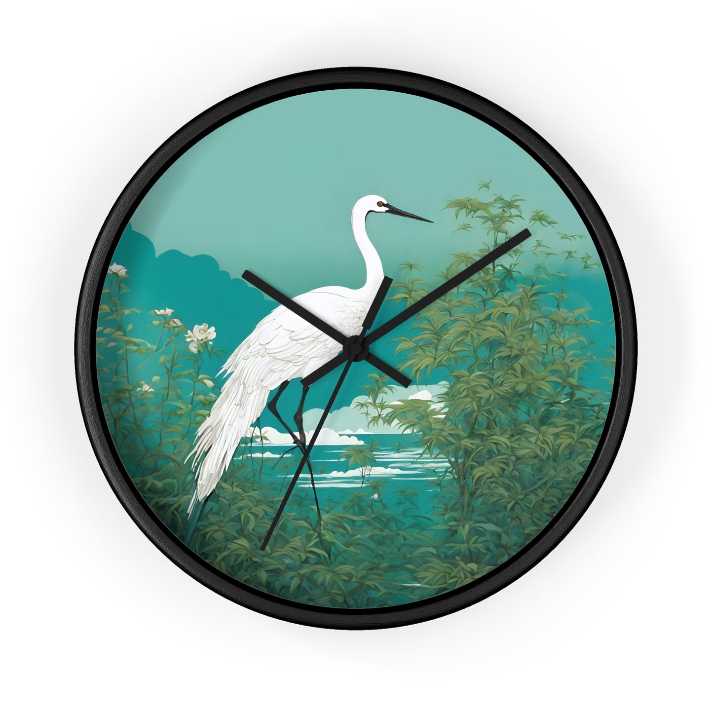 Japanese Crane Art Wall clock