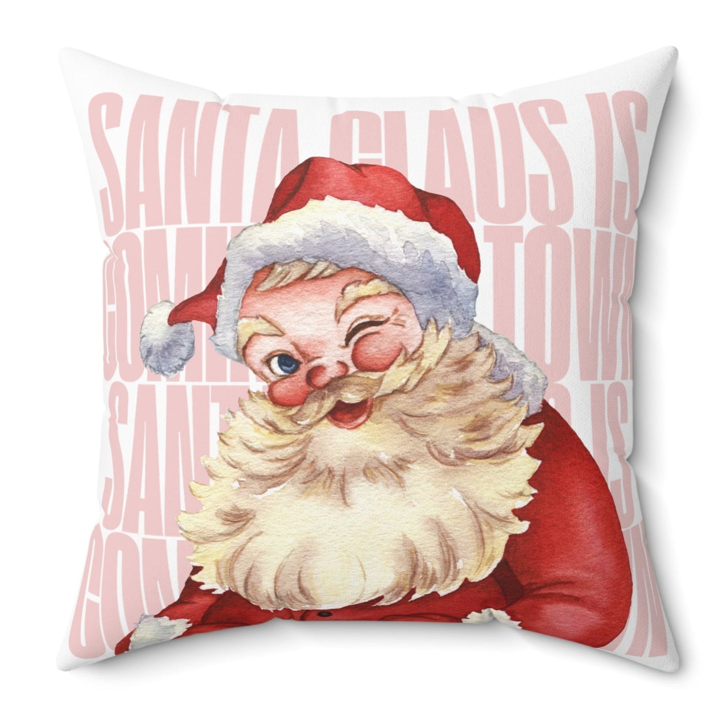 Santa Claus is Coming To Town Faux Suede Cushion