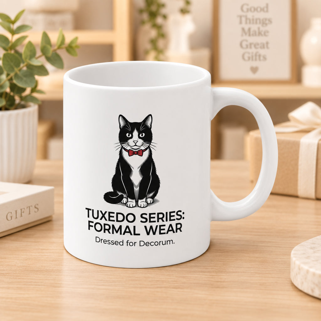 The Tuxedo Cat Formal Wear Schematic Mug
