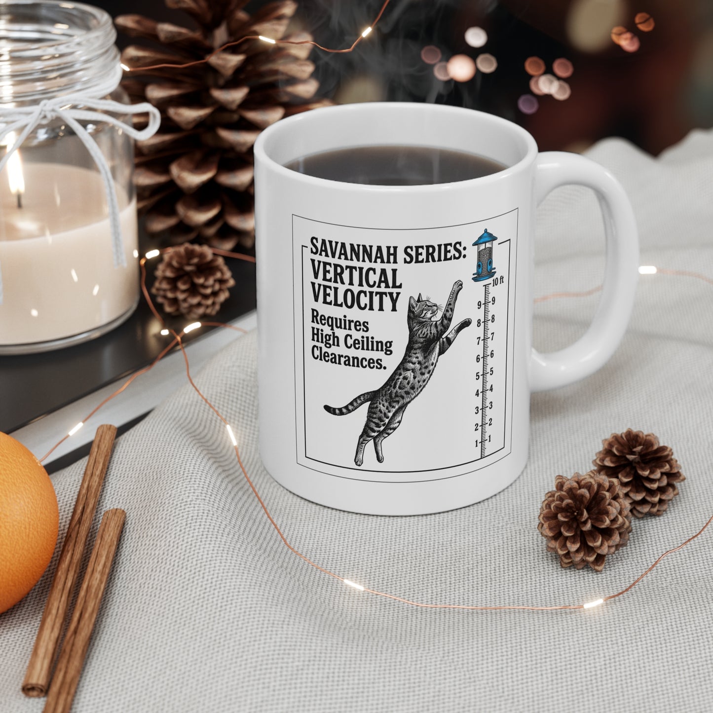 The Savannah Feline Vertical Velocity Chart Mug